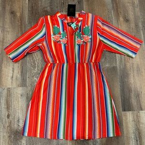 L&B Girls Serape Embroidered Dress NWT